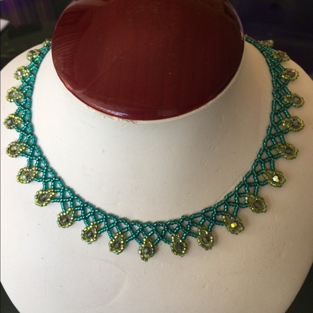 SJC Hand Woven Swarovski Crystal Necklace - Picture 2 of 4